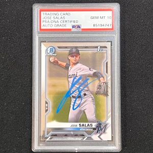 2021 Topps #BCP-110 Jose Salas Signed Card PSA Slabbed AUTO 10 Marlins