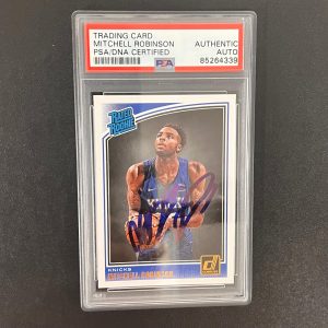 2018-19 Donruss Rated Rookie #163 Mitchell Robinson Signed Card AUTO PSA Slabbed
