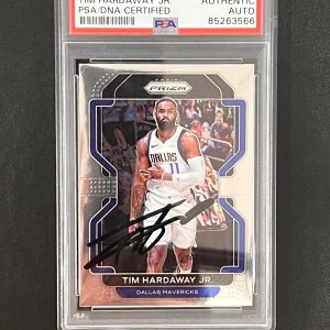 2021-22 Panini Prizm #70 Tim Hardaway Jr. Signed Card AUTO PSA Slabbed Mavericks