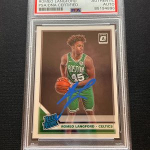2019-20 Panini Donruss Optic #182 Romeo Langford Signed Card PSA Slabbed AUTO Ce