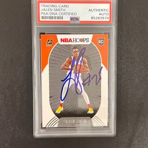 2020-21 NBA Hoops #240 Jalen Smith Signed Card AUTO PSA Slabbed RC Suns