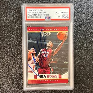2012-13 Panini NBA Hoops #161 Udonis Haslem signed AUTO Card PSA/DNA Slabbed Hea