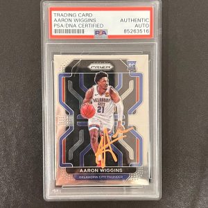 2021-22 Panini Prizm #286 Aaron Wiggins AUTO PSA/DNA Encapsulated RC Thunder