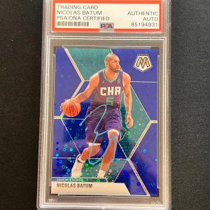 2019-20 Panini Mosaic #102 Nicolas Batum Signed Card AUTO PSA Slabbed Hornets