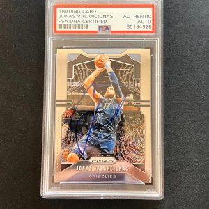 2019-20 Panini Prizm #229 Jonas Valanciunas Signed Card AUTO PSA Slabbed Grizzli