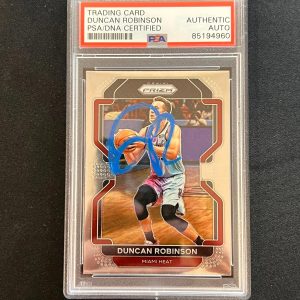 2021-22 Panini Prizm #81 Duncan Robinson Signed Card AUTO PSA Slabbed Heat