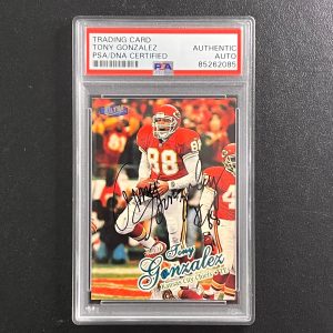 1998 Fleer #80 TONY GONZALEZ Signed Card PSA/DNA AUTO Chiefs