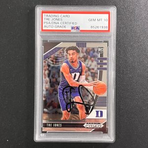 2020 Panini Green Prizm Draft Picks #37 Tre Jones Signed Card AUTO 10 PSA/DNA Sl