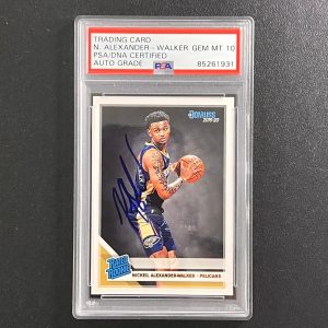 2019-20 Panini Donruss #216 Nickeil Alexander Walker Signed Card AUTO 10 PSA Sla