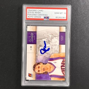 2010 Panini America #31 Steve Nash Signed Card AUTO 10 PSA Slabbed Suns