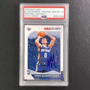 2019-20 NBA Hoops Winter #214 Nickeil Alexander Walker Signed Card AUTO 10 PSA S