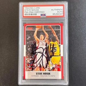 2007-08 Fleer #172 Steve Novak Signed Card AUTO PSA Slabbed Rockets