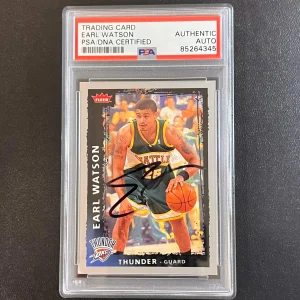2008-09 Fleer Basketball #199 Earl Watson Signed Card AUTO PSA Slabbed OKC Thund