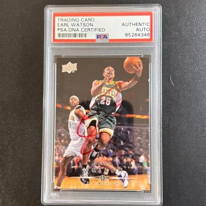 2008-09 Upper Deck Basketball #179 Earl Watson Signed Card AUTO PSA Slabbed Soni
