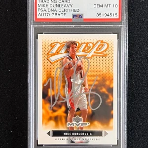 2003-04 Upper Deck MVP #49 Mike Dunleavy Signed Card AUTO 10 PSA Warriors