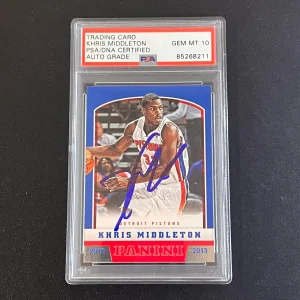 2012-13 Panini Basketball #276 Khris Middleton Signed Card AUTO 10 PSA Slabbed P