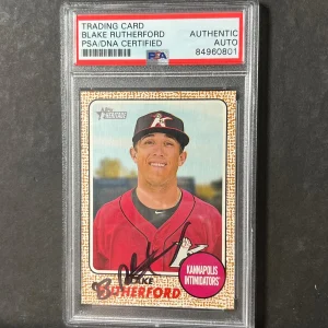 2017 Topps Heritage #73 Blake Rutherford Signed Card PSA Slabbed AUTO Yankees