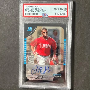 2005 Topps Bowman Chrome #342 Michael Bourn Signed Card PSA Slabbed AUTO Phillie