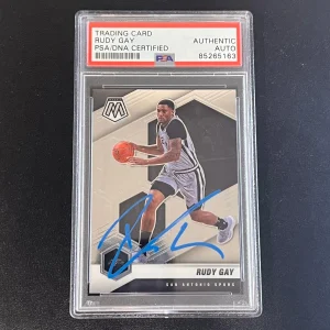 2020-21 Panini Mosaic #160 Rudy Gay Signed AUTO PSA Slabbed Spurs