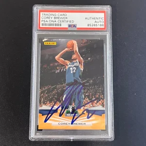 2009-10 Panini Basketball #212 Corey Brewer Signed Card AUTO PSA Slabbed Timberw