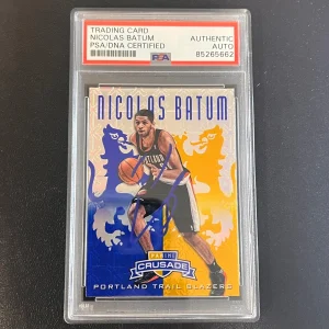 2012-13 Panini Crusade #235 Nicolas Batum Signed Card AUTO PSA Slabbed Trail Bla
