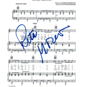 Rita Moreno Signed Autograph America Sheet Music - Anita from West Side Story