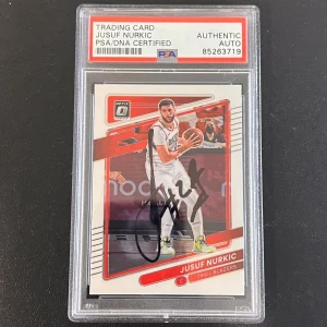 2021-22 Panini Donruss Optic #52 Jusuf Nurkic Signed AUTO PSA Slabbed Trail Blaz