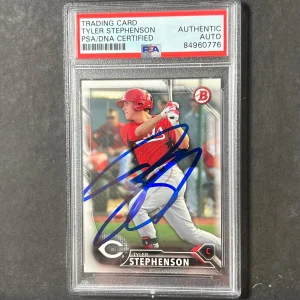 2016 Topps Bowman Briefing #BP66 Tyler Stephenson Signed Card AUTO PSA Slabbed R