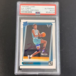 2021-22 Panini Donruss Rated Rookie #232 Kai Jones Signed AUTO PSA Slabbed Horne