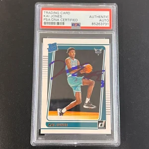 2021-22 Panini Donruss Rated Rookie #232 Kai Jones Signed AUTO PSA Slabbed Horne
