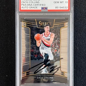 2018-19 Panini Select #92 ZACH COLLINS Signed Card AUT0 10 PSA Slabbed Blazers
