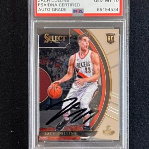 2017-18 Panini Select #94 ZACH COLLINS Signed Card AUTO PSA Slabbed RC Blazers