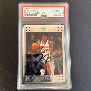 2007-08 Topps Chrome #111 Mike Conley signed Card Auto PSA Slabbed Grizzlies