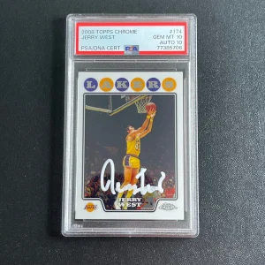 2008 Topps Chrome #174 JERRY WEST Signed Card GEM MT 10 AUTO 10 PSA Slab Lakers