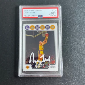 2008 Topps Chrome #174 JERRY WEST Signed Card MINT 9 AUTO 10 PSA Slabbed Lakers