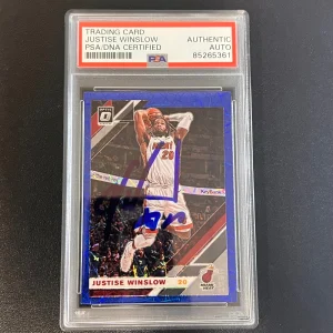 2019-20 Panini Donruss Optic #21 Justise Winslow Signed Card AUTO PSA/DNA Slabbe