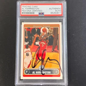 2006 Topps #6 Al Harrington Signed Card AUTO PSA Slabbed Hawks