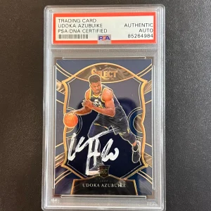 2020-21 Panini Select #87 Udoka Azubuike AUTO Signed Card PSA/DNA Encapsulated J
