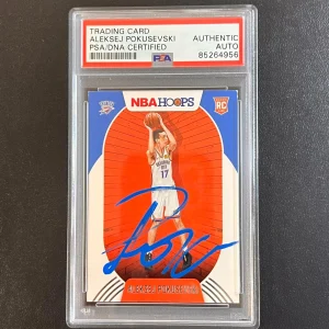 2020-21 Panini NBA Hoops #219 Aleksej Pokusevski Signed Card AUTO PSA Slabbed RC