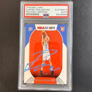 2020-21 Panini NBA Hoops #219 Aleksej Pokusevski Signed Card AUTO PSA Slabbed RC