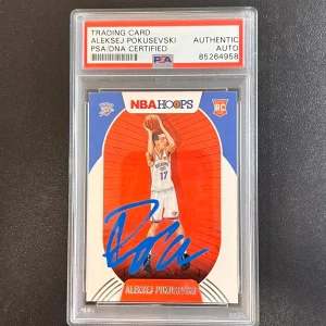 2020-21 Panini NBA Hoops #219 Aleksej Pokusevski Signed Card AUTO PSA Slabbed RC