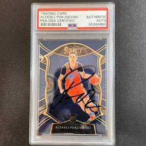 2020-21 Panini Select #77 Aleksej Pokusevski Signed Card AUTO PSA Slabbed RC Thu