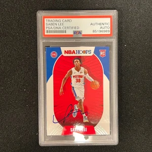 2020-21 Panini Hoops Rated Rookie #206 Saben Lee Signed Card AUTO PSA Slabbed Pi