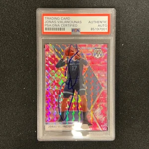 2019-20 Panini Mosaic #86 Jonas Valanciunas Signed Card AUTO PSA Slabbed Grizzli