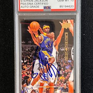 2008-09 Upper Deck #59 Stephen Jackson Signed Card AUTO 10 PSA Slabbed Warriors