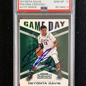 2016-17 Panini Contenders Draft Pick #11 Deyonta Davis Signed Card AUTO 10 PSA S