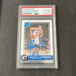 2015-16 Panini Donruss #239 Kristaps Porzingis Signed Card AUTO PSA Slabbed RC K
