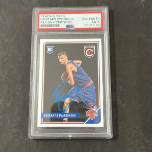 2015-16 Panini Complete #319 Kristaps Porzingis Signed Card AUTO PSA Slabbed RC