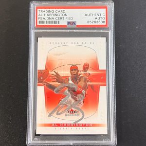 2004-05 Fleer #87 Al Harrington Signed Card AUTO PSA Slabbed Hawks