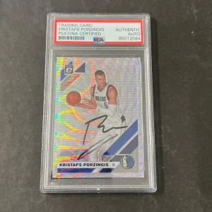 2019-20 Panini Donruss Optic #36 Kristaps Porzingis Signed Card AUTO PSA Slabbed